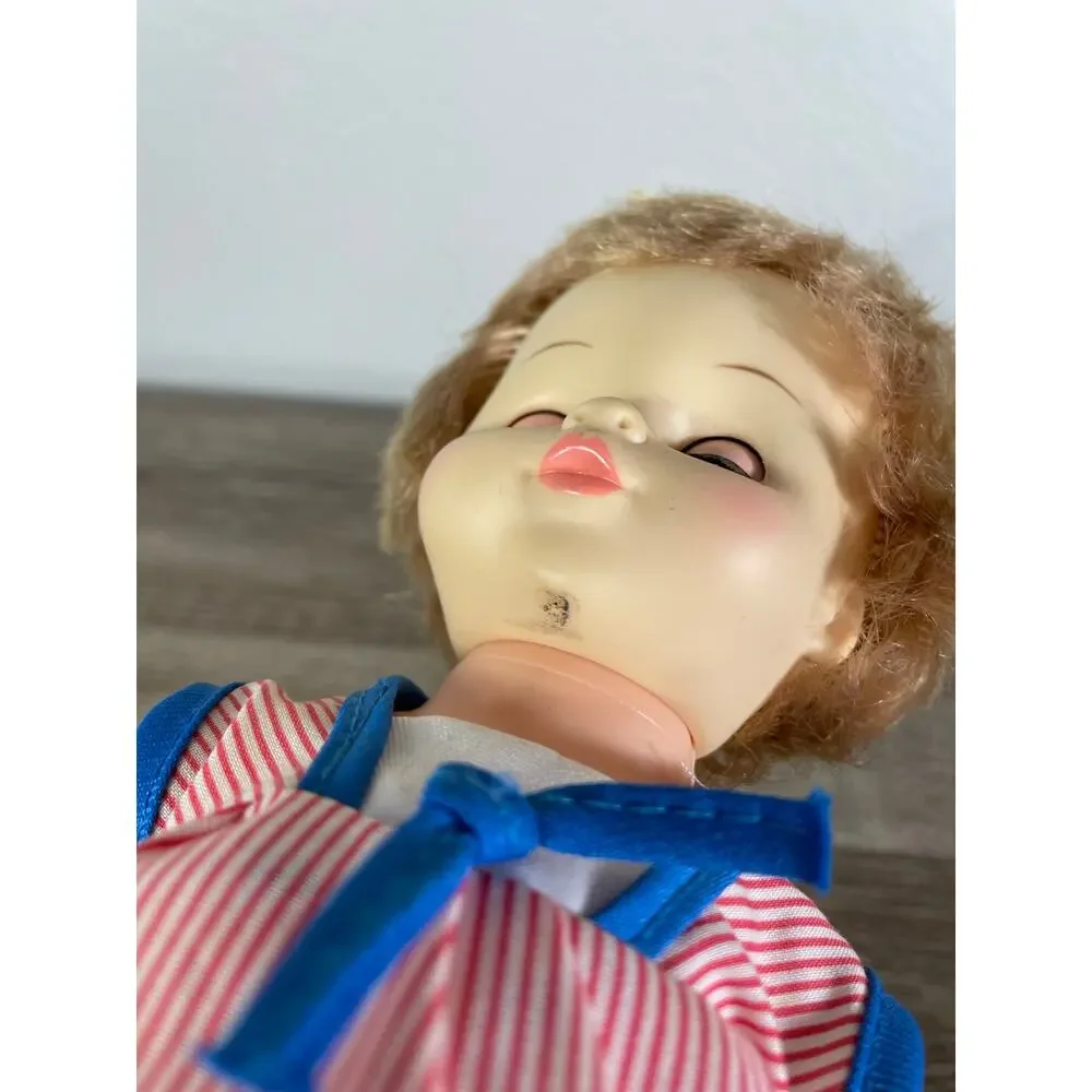 Horsman 1960s Drink Wet Baby Doll 18in Sleep Eyes Red Outfit Vintage Toddler Toy